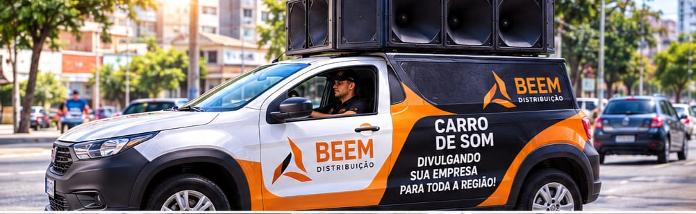 Carro de som da Beem em ação