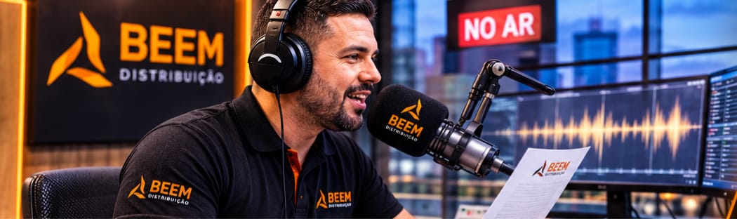 Locutor profissional Beem ao vivo